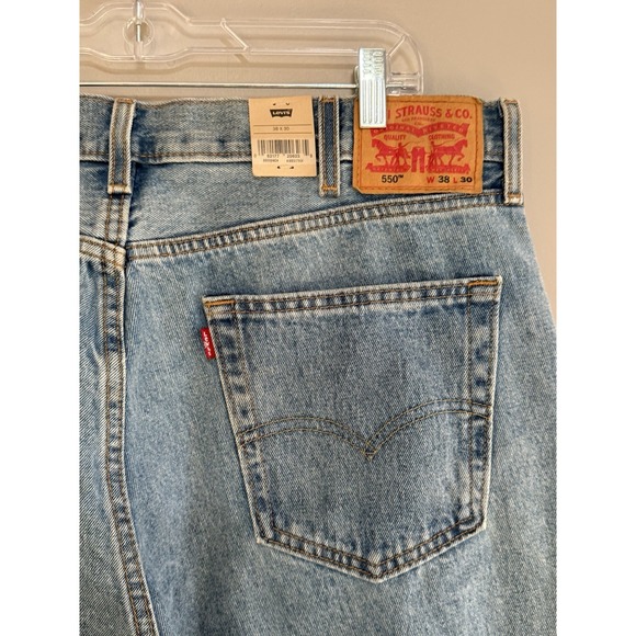 Levi's Mens 550 Jeans Straight Relaxed Fit Blue Denim Casual Classic 38 X 30 - Picture 7 of 15